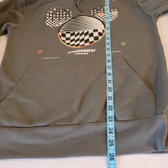 Disney Mickey Mouse Men's Hoodie Forever Young Forever True Green Size Small - Picture 8 of 8
